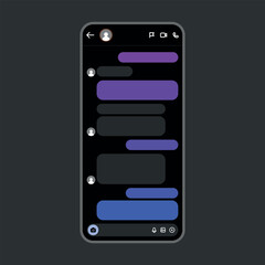Blank Message Screen Template with Empty Speech Bubbles and Placeholders