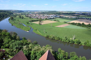 Wall Mural - Blick vom Blauen Turm in Bad Wimpfen zum Neckar