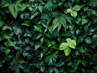 Sticker - Lush green plant with a small green leaf in the middle. The leaf is surrounded by many other leaves, creating a dense and vibrant green background