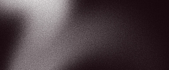 Grainy background black white, dark gray abstract noise texture gradient shape, monochrome banner header cover wallpaper design