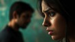© Daniel - Indian couple having domestic scandal, upset young wife and husband turned away and ignoring each other
