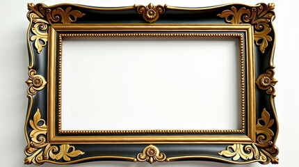 Ornate gold and black vintage picture frame - perfect for art blogs, interior design websites, antique shops, or luxury event invitations