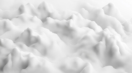 Canvas Print - Abstract white mountains, 3D rendering.