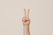 © A2Z AI  - A person’s hand making a peace sign gesture, symbolising harmony, unity, and a timeless message of nonviolence and goodwill