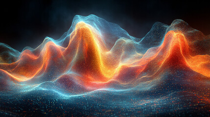 futuristic abstract image depicting digital data flows and binary code, representing technology, information processing, and advanced data systems