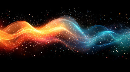 futuristic abstract image depicting digital data flows and binary code, representing technology, information processing, and advanced data systems