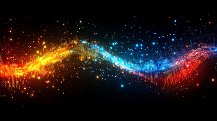 futuristic abstract image depicting digital data flows and binary code, representing technology, information processing, and advanced data systems