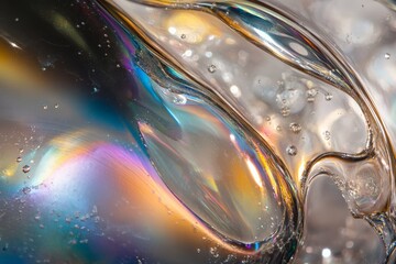 Aufkleber - This stunning image captures a close-up of vibrant bubbles with prismatic colors, evoking a sense of wonder and showcasing the captivating beauty of light refraction.