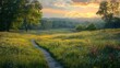 © Aulia - Sunlit Path Through Wildflowers