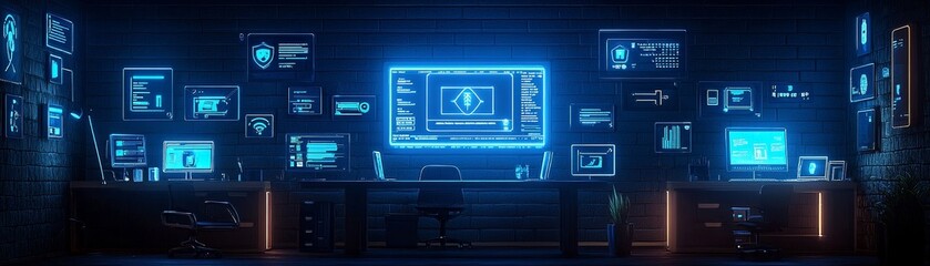 the Innovative Features of a Secure Digital Environment in Flat Design Style