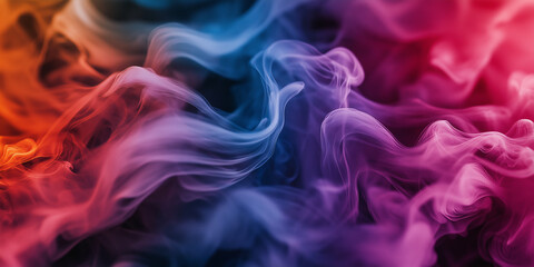 Wall Mural - Colorful swirling smoke creating abstract shapes and patterns