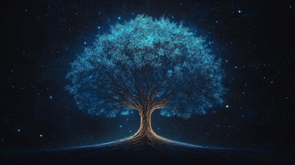 Wall Mural - the tree of life, with a mysterious style, symbolizes the origin of the universe and life.