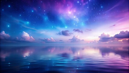 Wall Mural - serene reflection of a starry sky over a calm body of water