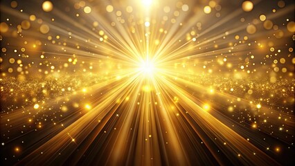 Wall Mural - Abstract background with golden light beams and particles, golden, light, beams, particles, abstract, background, shiny