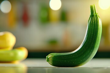 Stylized 3D Illustration of a Zucchini Plant