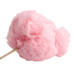 Pink Cotton Candy on a Stick on a white background