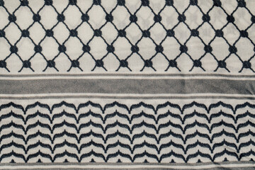 black and white pattern on Arab Keffiyeh, Kaffiyeh, Kuffiyeh, Shemagh scarf