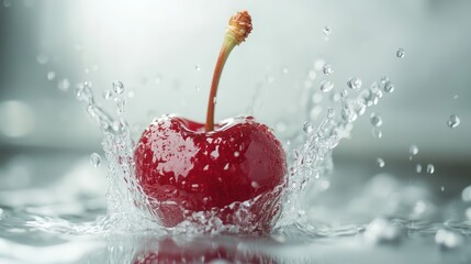 Cherry in water splash