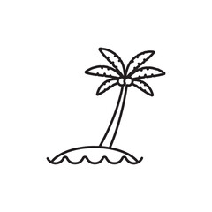 Fototapete - Beach icon Outline vector for web ui