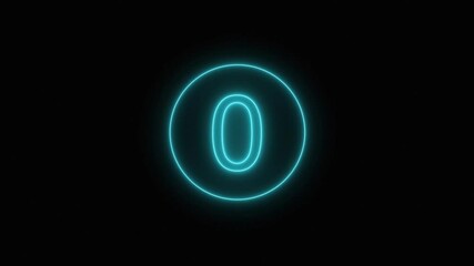 Wall Mural - 5 to 1 second modern digital countdown timer with neon circle. glowing trending beautiful top five c