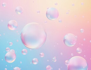 Wall Mural - Graceful Bubbles Suspended in the Air, Reflecting Light with Iridescent Colors