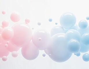 Wall Mural - Graceful Bubbles Suspended in the Air, Reflecting Light with Iridescent Colors