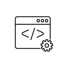 Wall Mural - web development icon outline vector for web ui