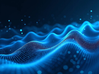 Blue digital binary data on computer screen background