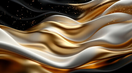 Abstract Gold and White 3D Fabric Background