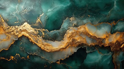 Luxury green and gold marble pattern, ideal for fabric or product packaging designs.
