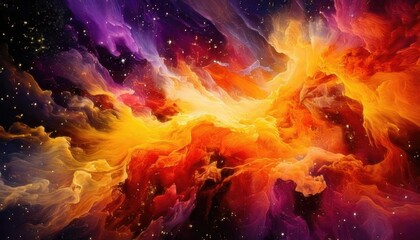 Wall Mural - visualization of fractal nebula