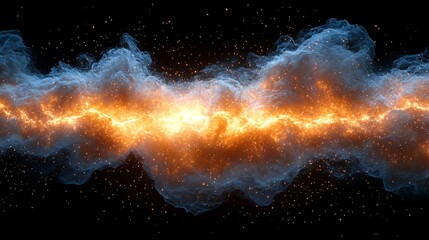 Wall Mural - fiery plasma explosion in orange and white colors