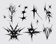 © Luqman - Neo cyber tribal sigilism shape vector star acid y2k brutalist streetwear clothing element design clip art isolated editable