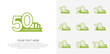 © AMALIYA - Anniversary logo set vector design, green color for celebration event