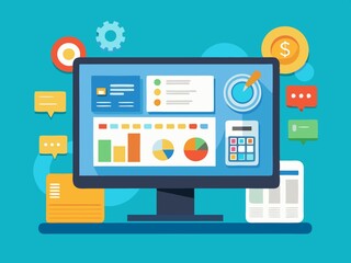 Wall Mural - Businessman analyzing investment charts with computer on table. Accounting concept,Business graph analysis report on computer screen. Business, Finance and technology concept.