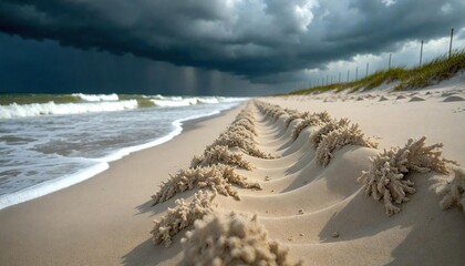 Wall Mural - Dynamic Sand Patterns During Hurricane Milton