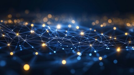 Poster - futuristic technology background with a network connection pattern