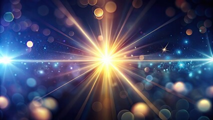 Wall Mural - Abstract light background featuring a star with lens flare and bokeh effect , light, abstract, background, star, lens flare