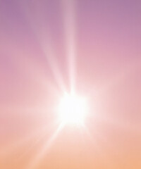 Wall Mural - sunbeam through the haze on pink sky, vertical