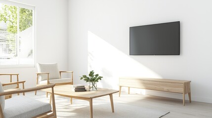  Minimalist living room with natural light.