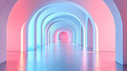 Fototapete - Explore the stunning aesthetic of colorful archways in modern architecture
