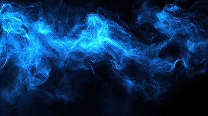 Wall Mural - A swirling blue smoke effect against a dark background, creating an ethereal and dynamic visual.