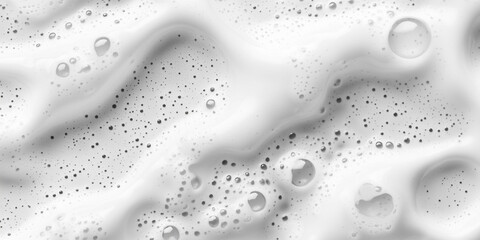 Poster - White foam texture with bubbles and smooth surface, creating soft and airy appearance