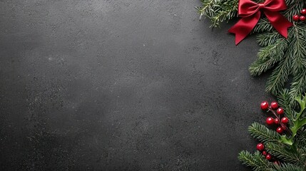 Wall Mural - create a festive christmas wallpaper with red bows and greens