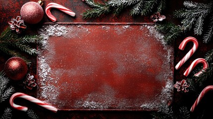 Wall Mural - create a cozy christmas wallpaper with snowdusted background and pine branches