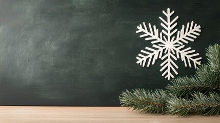 Wall Mural - create a festive christmas background wallpaper featuring pine and snowflakes