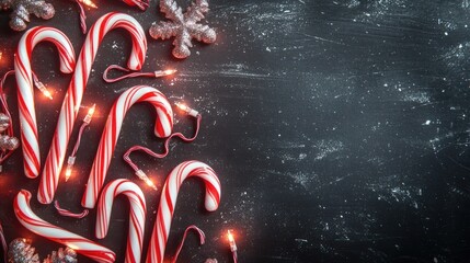 Wall Mural - create a festive christmas background wallpaper with candy canes