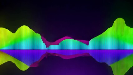 Canvas Print - Neon colored audio visualizer shapes