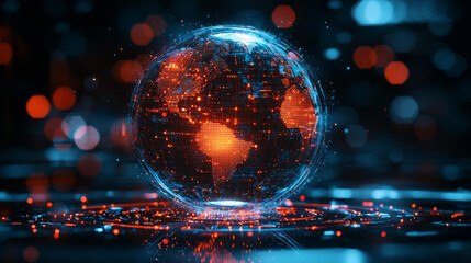 Wall Mural - glowing globe visualizing ai powered predictive models, showcasing interconnected data points and vi