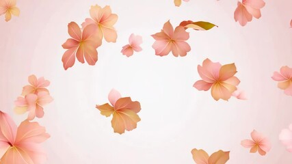 Wall Mural - soft pink flowers gently sway in spring breeze
